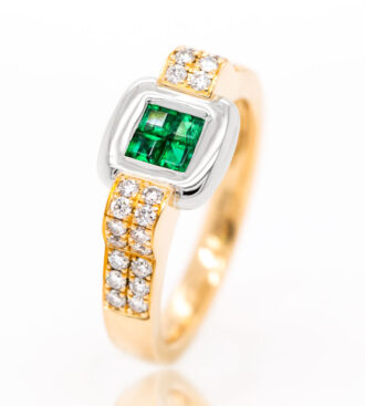 Illusion Set Emerald Fashion Ring