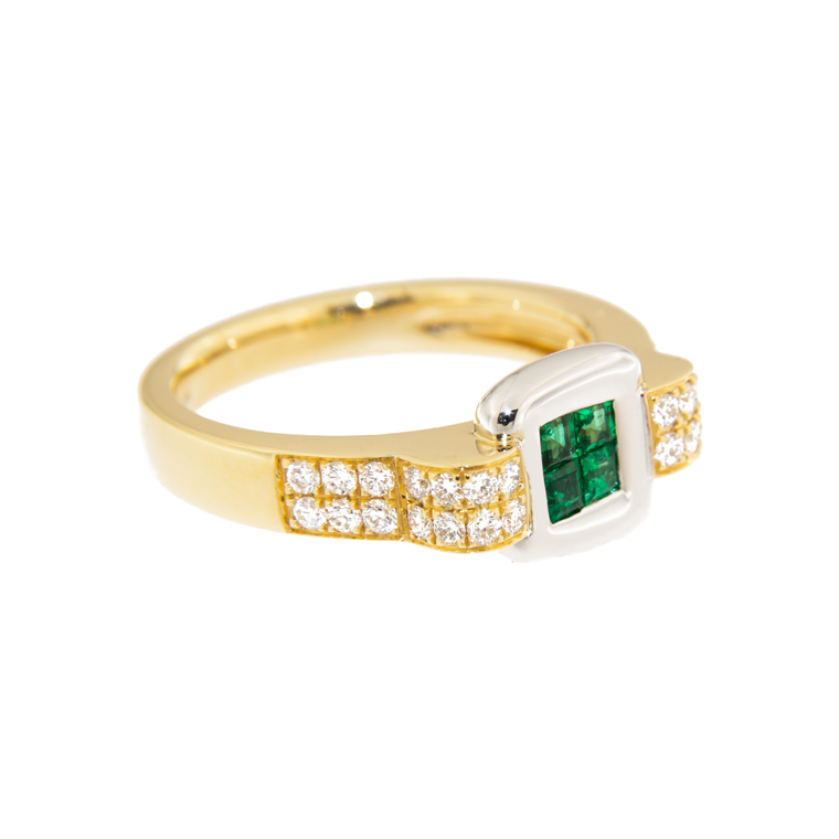 Illusion Set Emerald Fashion Ring - Emeralds International LLC.