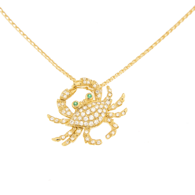Rose Gold Crab Charm Pendant