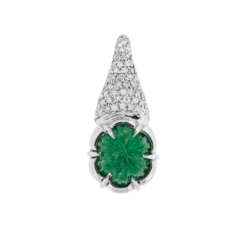 Carved Emerald Pendant - Emeralds International LLC.
