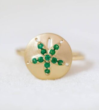 Emerald Sand Dollar Ring