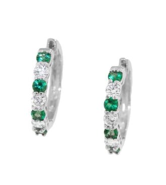 Emerald Hoop Earrings