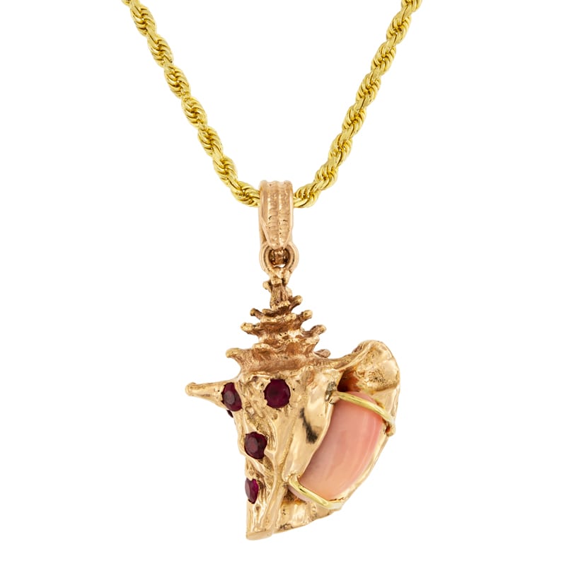 Rose Gold Conch Shell Pendant 