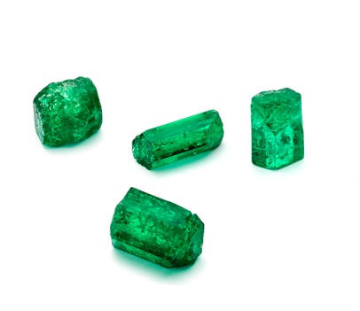 Photo of rough emeralds from the Atocha