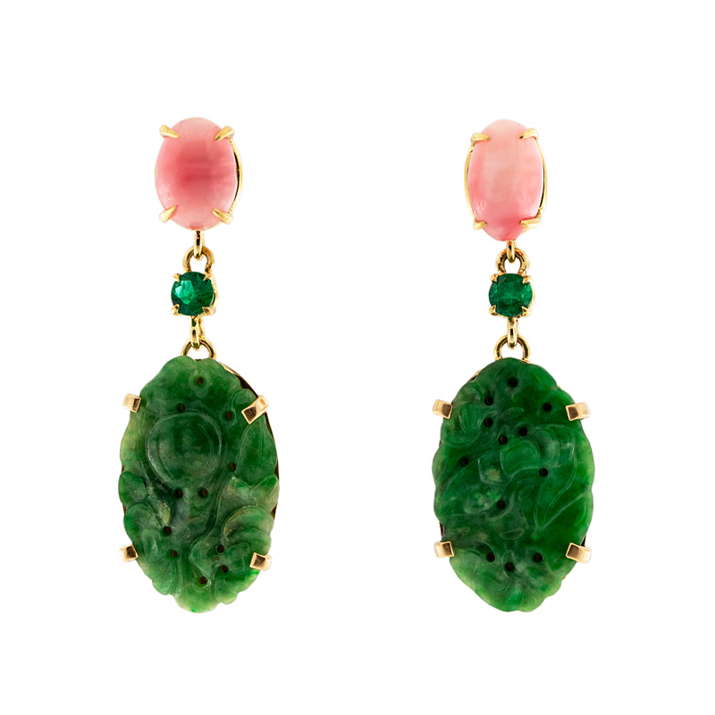 Burma Jadeite Dangle Earrings Emeralds International Llc - 