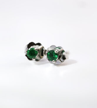 Small Round Emerald Studs