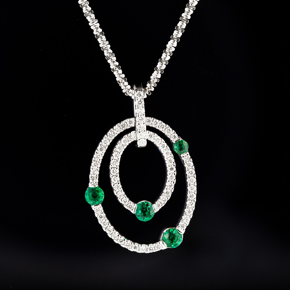 10kt white gold diamond circle of life necklace 1/2 carat - J. Thomson  Custom Jewelers