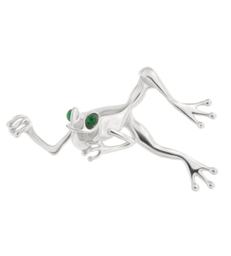 Large Sterling Silver Frog Pendant