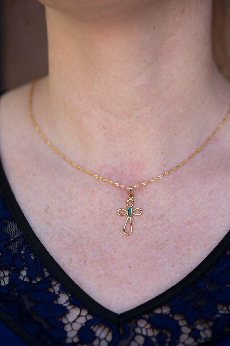 Small Emerald Cross Pendant - Emeralds 