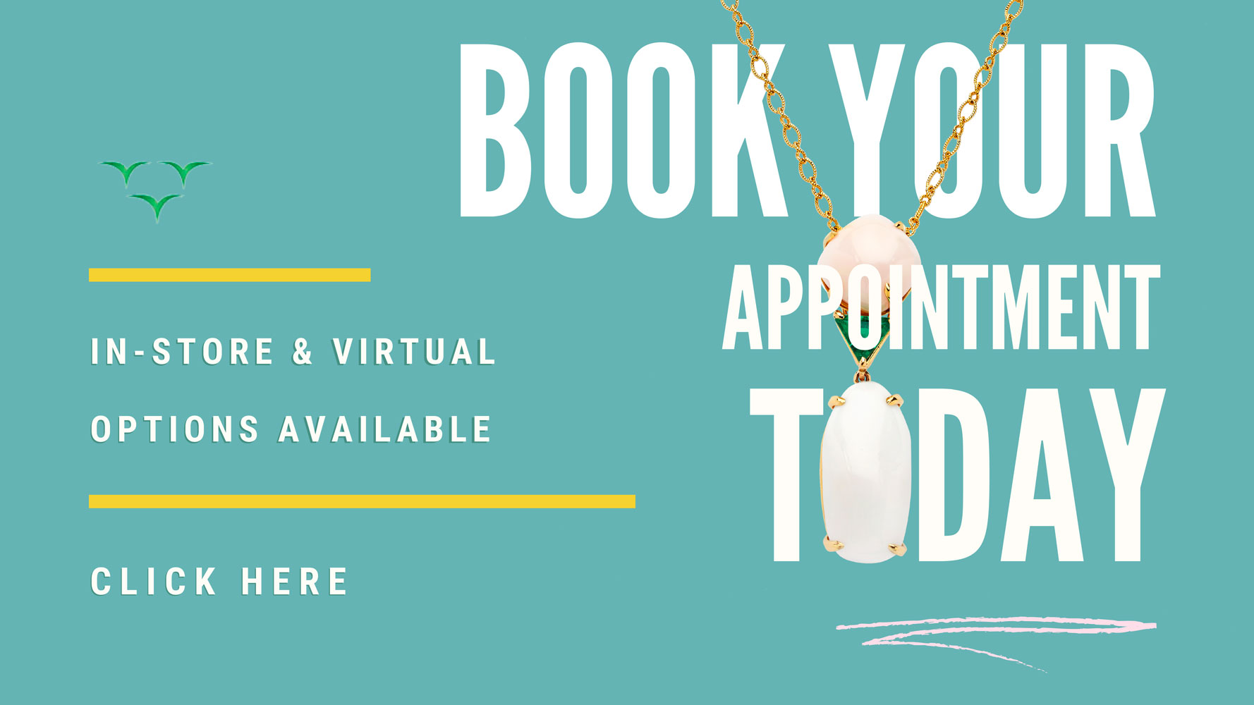 photo with text saying "click here, book your appointment today"