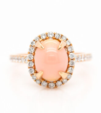 Conch Pearl Halo Style Ring top view.