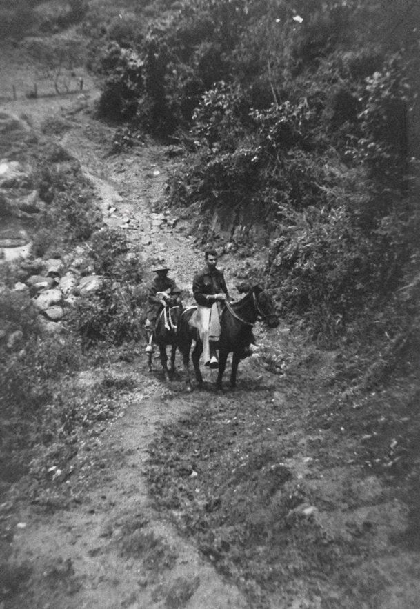 Manuel Marcial on horseback in the jungles of Colombia.