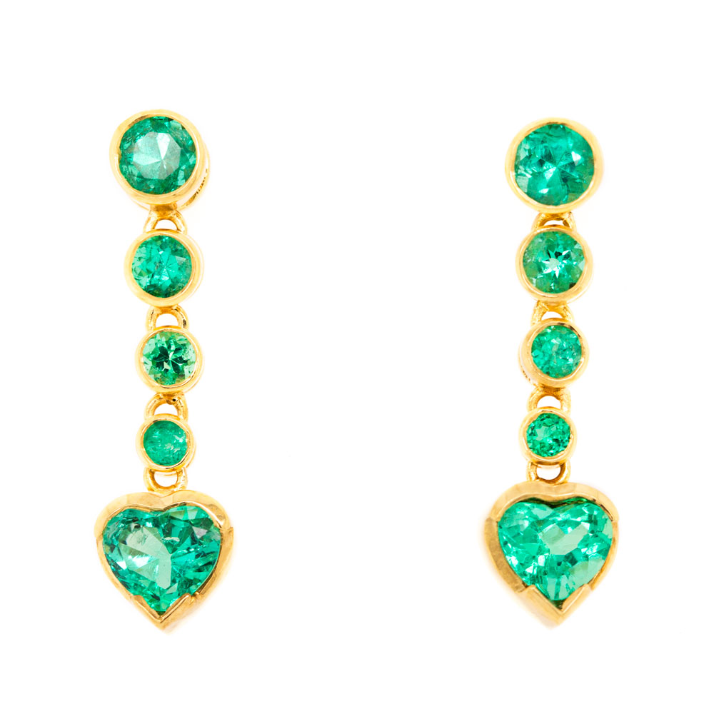 Emerald Heart Earrings, Sterling Silver Love Heart Earrings, May  Birthstone, Birthday, Christmas, Wedding, Valentines Gift - Etsy