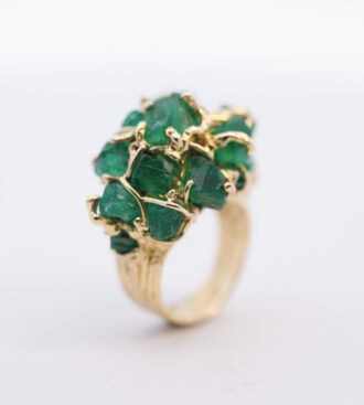 A rough emerald ring