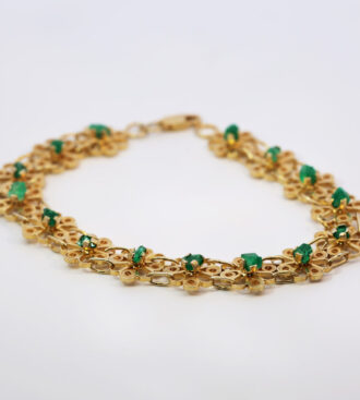 Rough emerald filigree bracelet