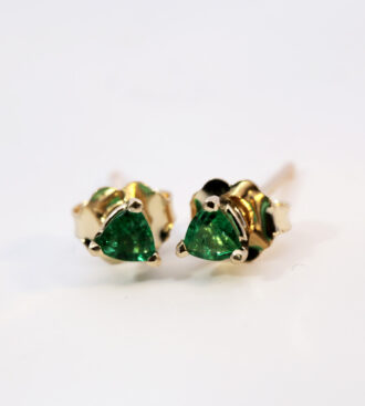 Trillion Emerald Stud Earrings