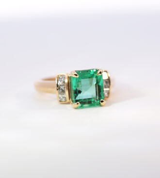 Emerald Cut Fire Ring