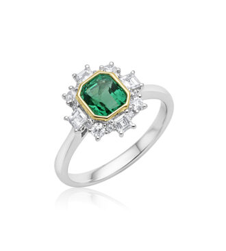 Emerald & Diamond Fire Ring