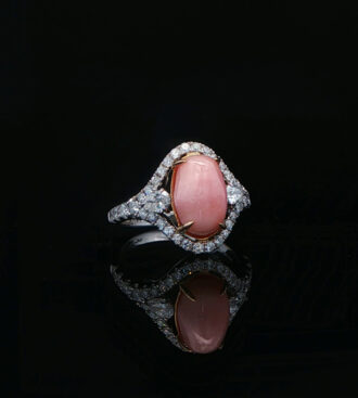 Conch pearl & diamond ring