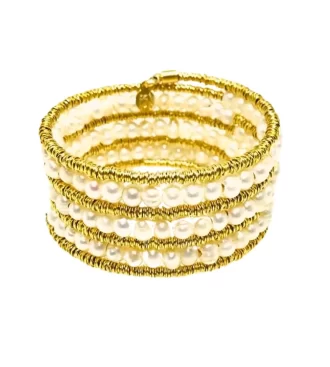 Itaparica Coil Bracelet with Loops of Fresh Water Pearls