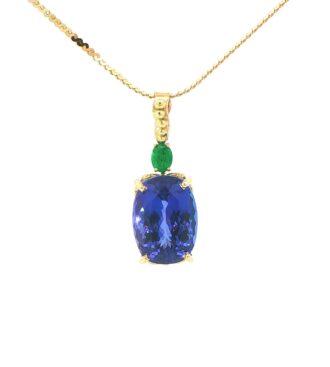 Tanzanite & Emerald Pendant