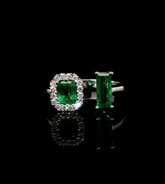 Muzo emerald negative space ring