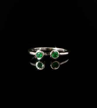 Negative space emerald ring