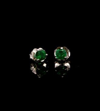 4mm round emerald studs