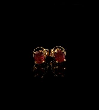 Red Beryl Oval Studs