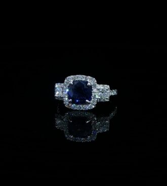 Sapphire Halo Engagement Ring