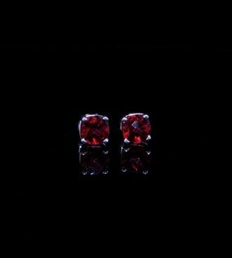 Blazing Red Topaz Stud Earrings