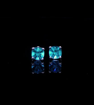 Caribbean Blue Topaz Stud Earrings