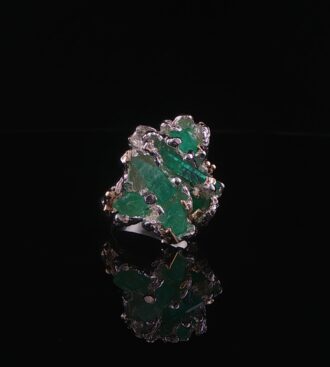 Rough Emerald Seafan Ring
