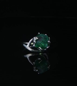 Rough Emerald Seafan Ring
