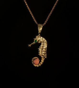Conch Pearl Seahorse Pendant