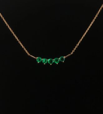 5 Stone Emerald Necklace