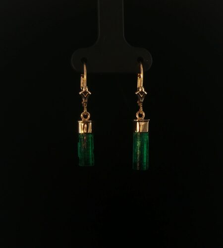 Terminated emerald dangle earrings